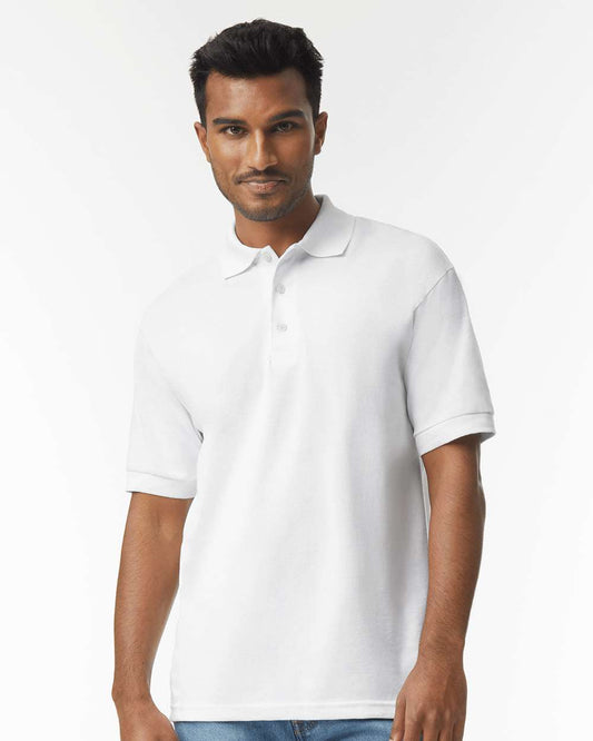 Custom Embroidered Gildan - DryBlend® Jersey Polo"Experience the ultimate comfort and style with our Custom Embroidered Gildan Dryblend Jersey Polo! Made from premium DryBlend fabric, this polo not only keeps you c