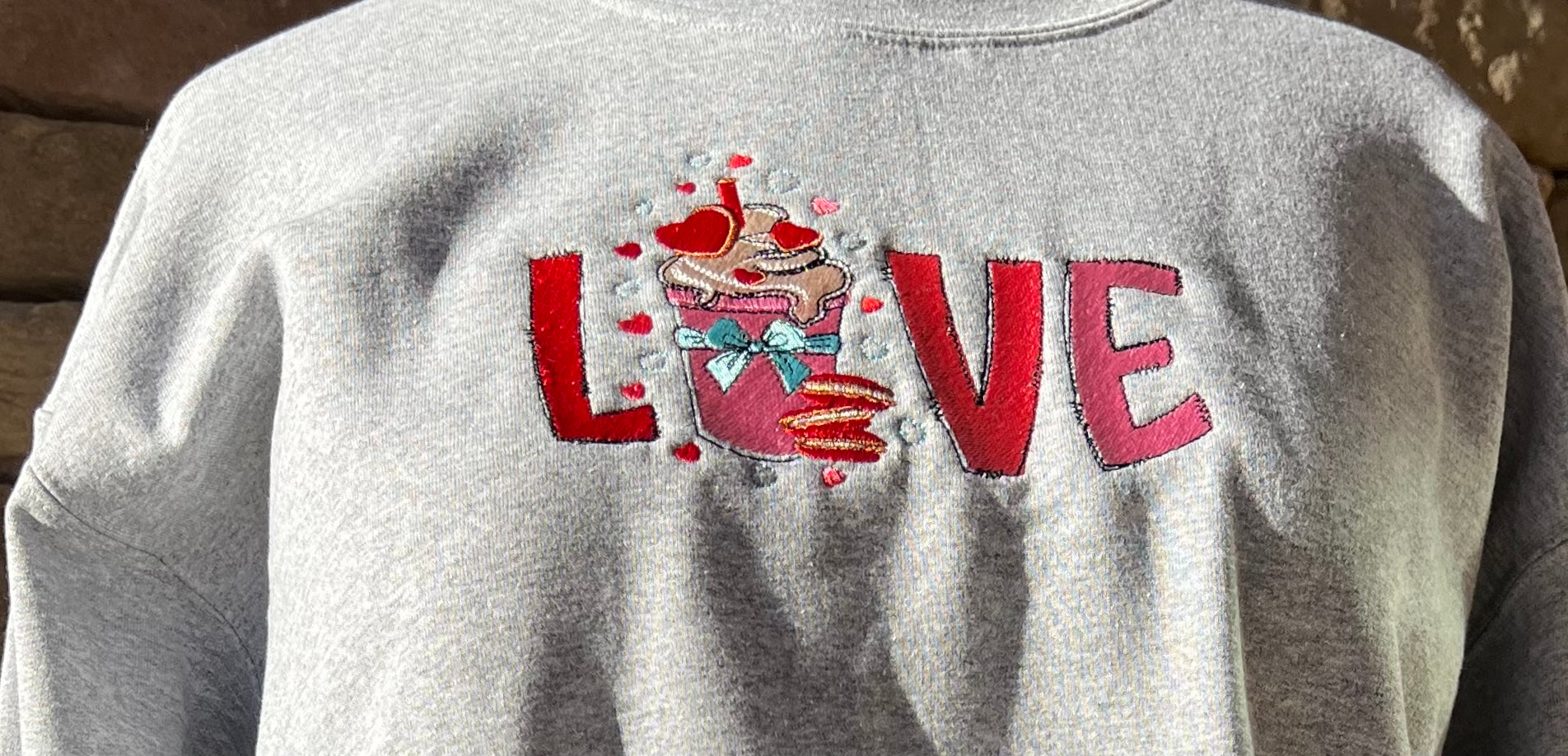 Love Decorative Valentine Embroidered Sweatshirt