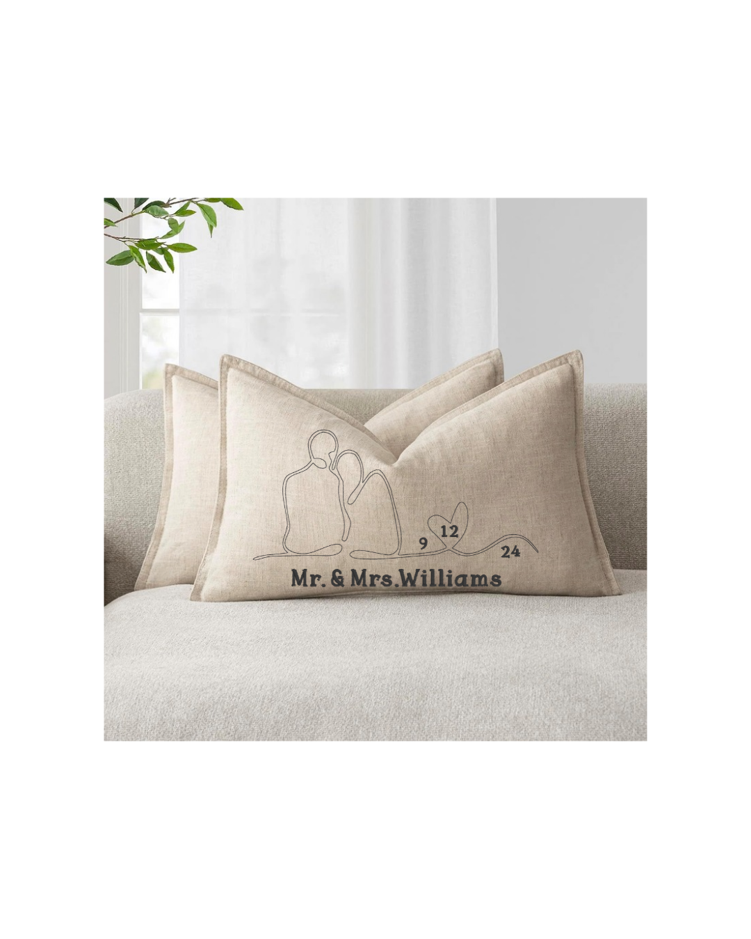 Customizable Anniversary Lumbar Pillow Cover