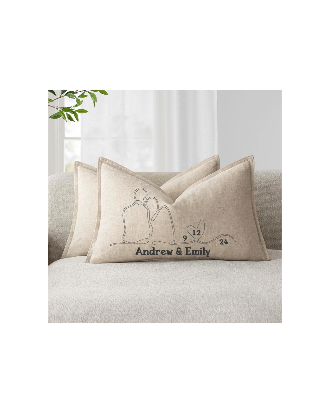 Customizable Anniversary Lumbar Pillow Cover